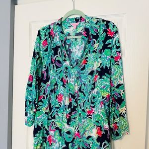 Lilly Pulitzer Sarasota Pintuck Tunic Knit Top, size Medium.